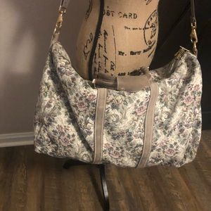 Vintage Floral Tapestry Weekender